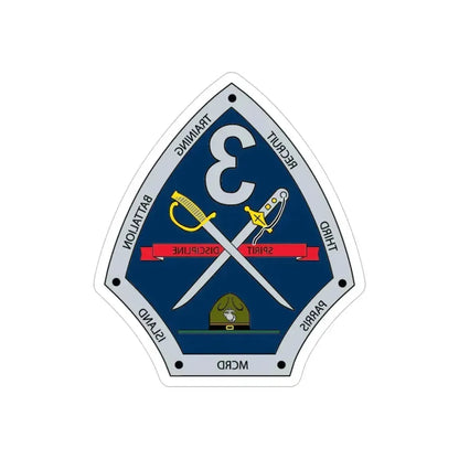 3rd Recruit Training Battalion (USMC) REVERSE PRINT Transparent Die-Cut STICKER 5 Inch Die-Cut Transparent - The Sticker Space