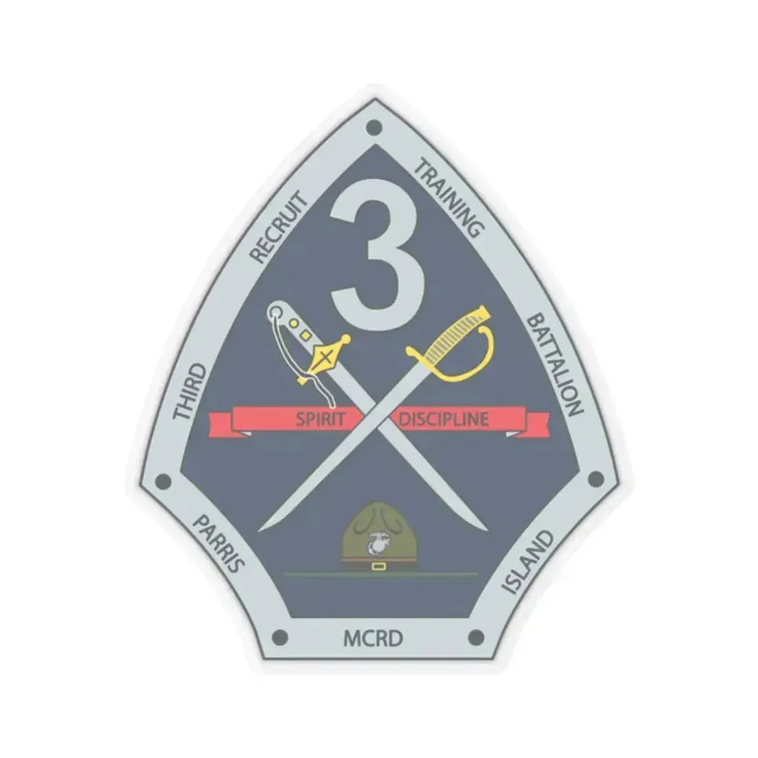 3rd Recruit Training Battalion (USMC) STICKER Vinyl Kiss-Cut Decal 2 Inch Transparent - The Sticker Space