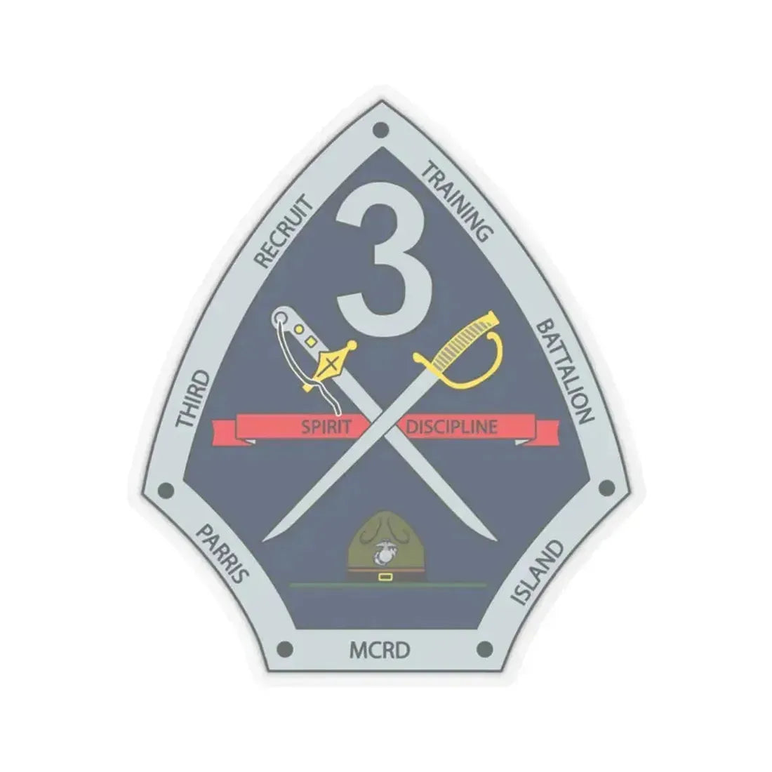 3rd Recruit Training Battalion (USMC) STICKER Vinyl Kiss-Cut Decal 4 Inch Transparent - The Sticker Space