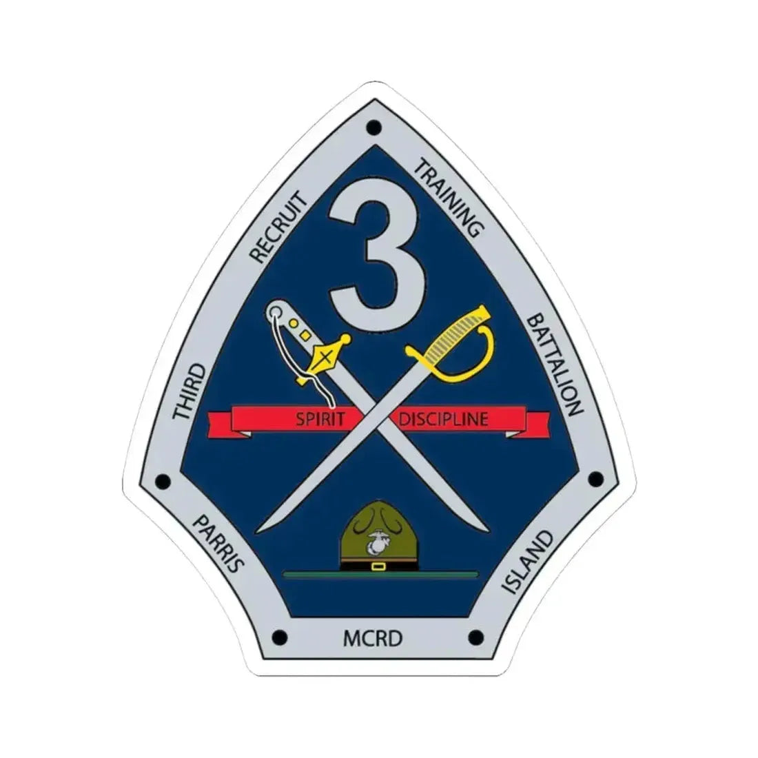3rd Recruit Training Battalion (USMC) STICKER Vinyl Kiss-Cut Decal 4 Inch White - The Sticker Space