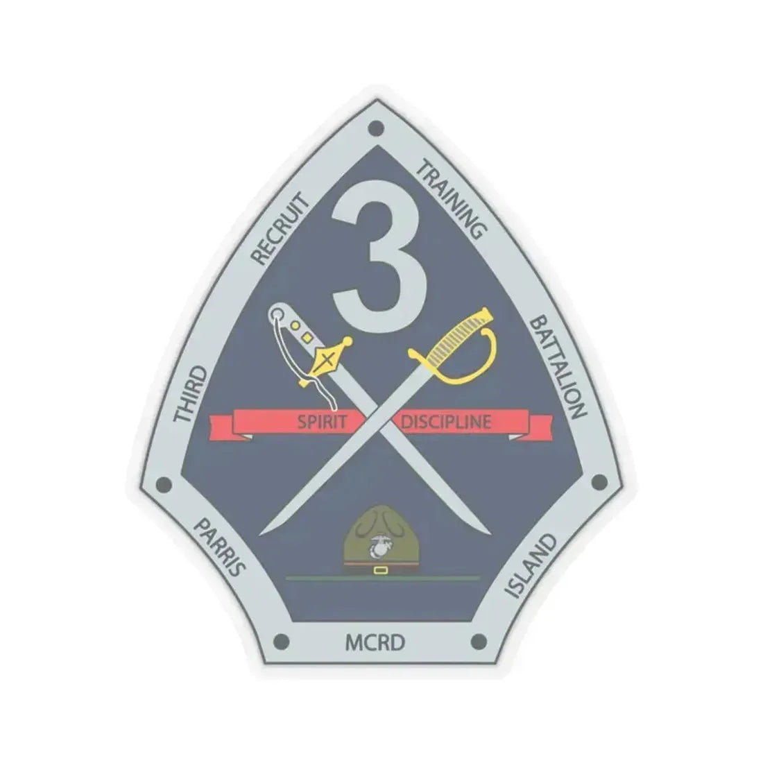 3rd Recruit Training Battalion (USMC) STICKER Vinyl Kiss-Cut Decal 6 Inch Transparent - The Sticker Space