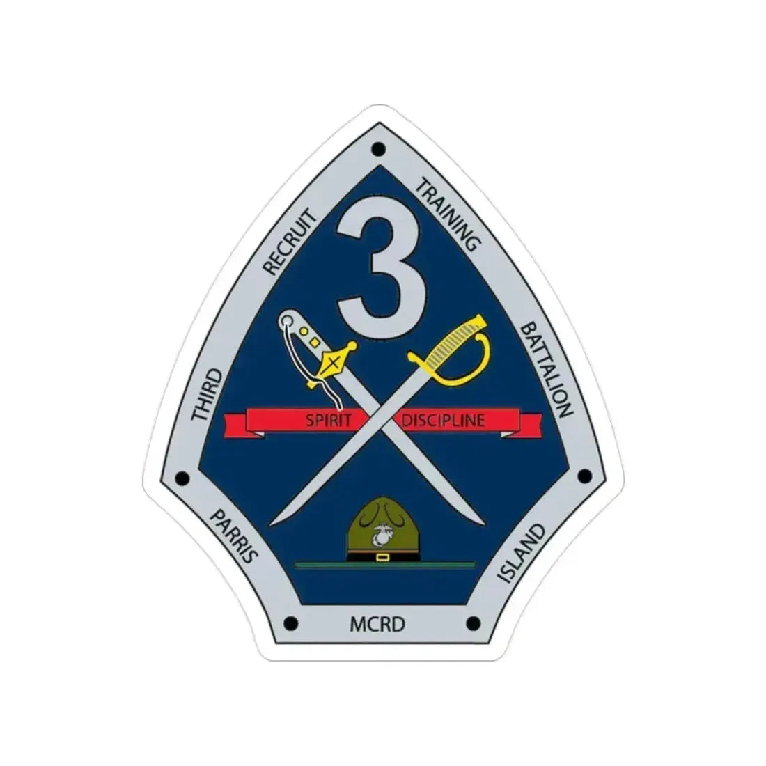 3rd Recruit Training Battalion (USMC) Transparent STICKER Die-Cut Vinyl Decal 2 Inch - The Sticker Space