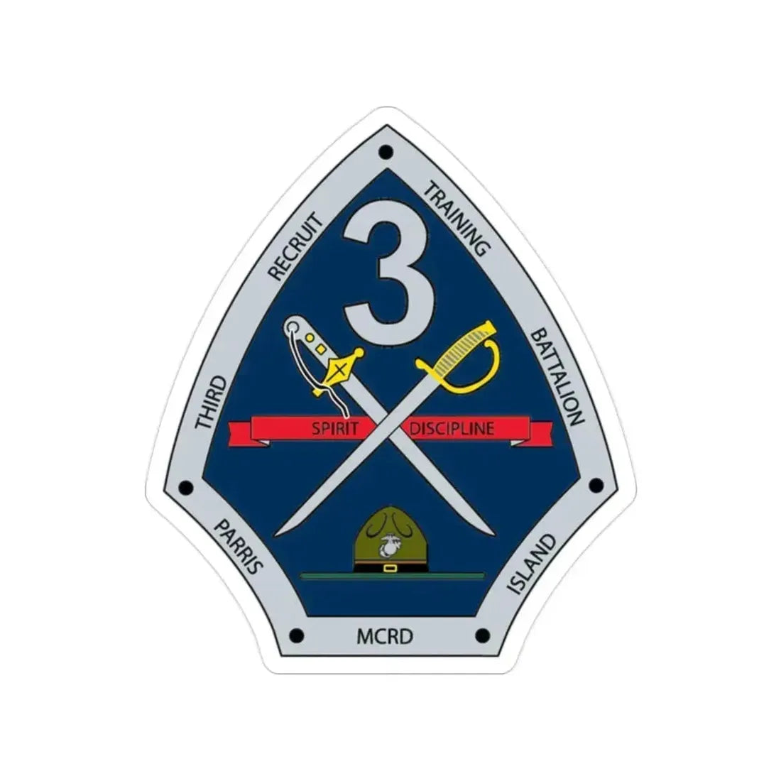 3rd Recruit Training Battalion (USMC) Transparent STICKER Die-Cut Vinyl Decal 2 Inch - The Sticker Space