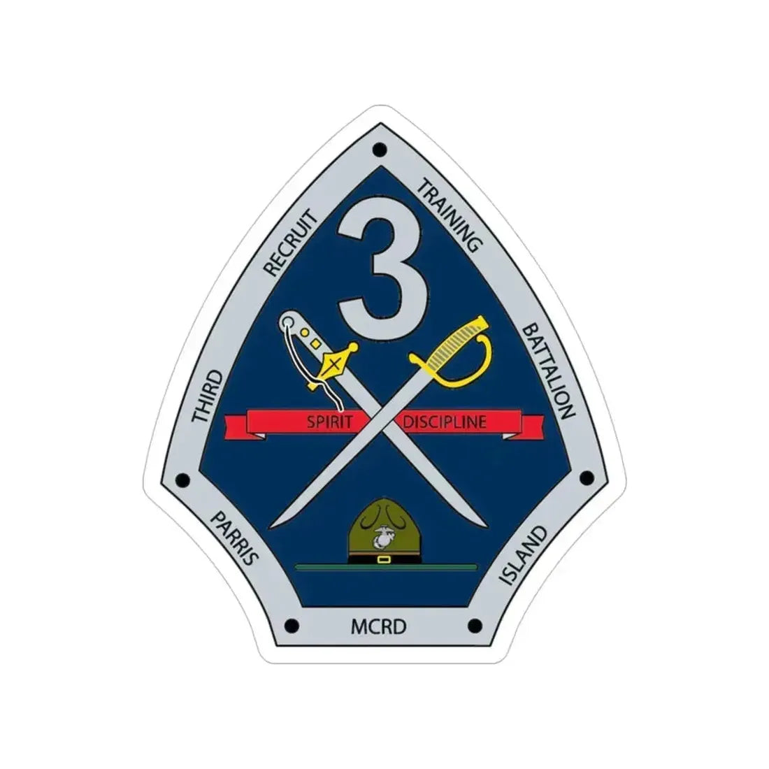 3rd Recruit Training Battalion (USMC) Transparent STICKER Die-Cut Vinyl Decal 5 Inch - The Sticker Space