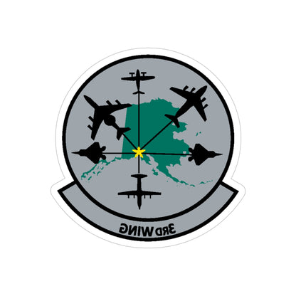 3rd Wing v2 (U.S. Air Force) REVERSE PRINT Transparent STICKER-4" × 4"-The Sticker Space