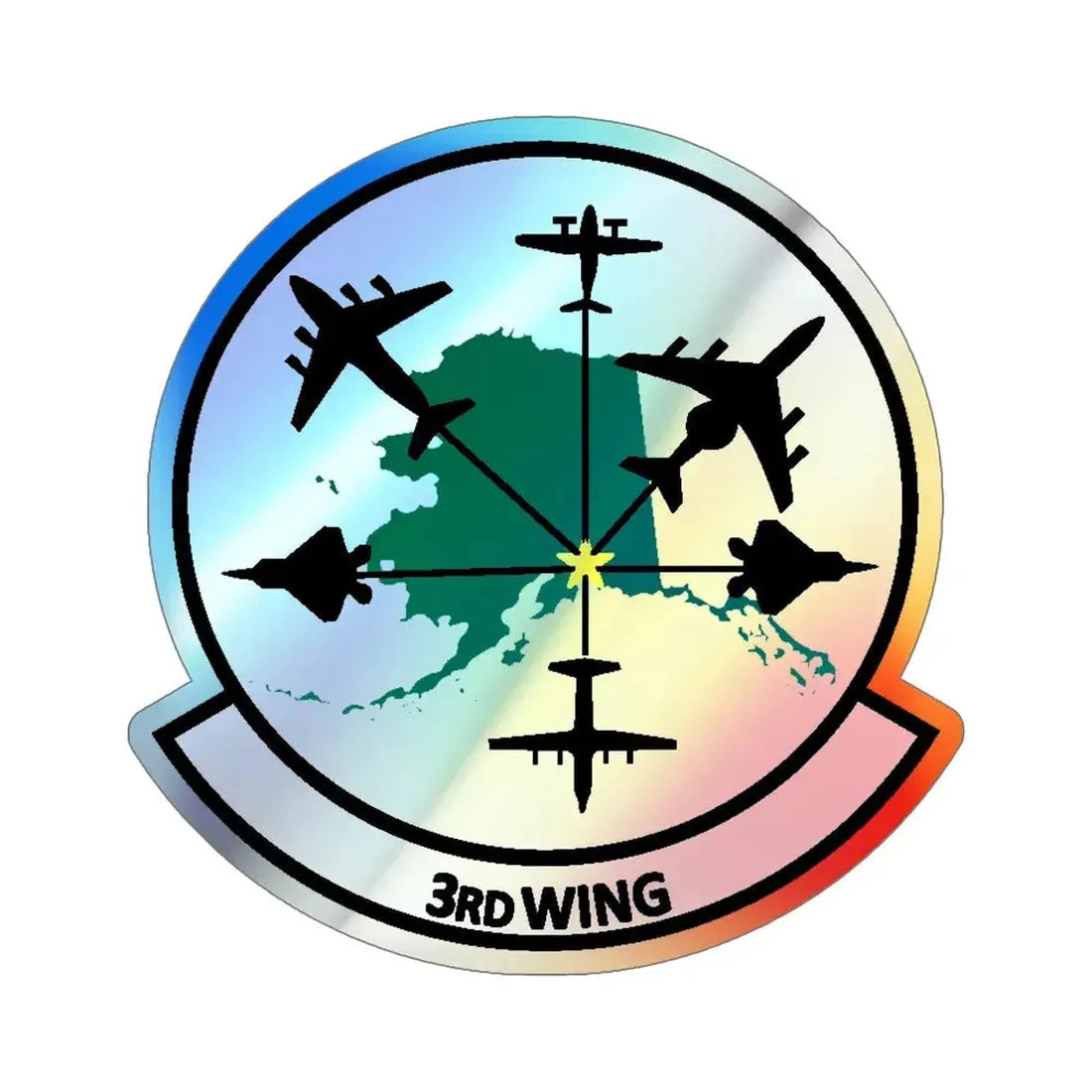 3rd Wing v2 (U.S. Air Force) Holographic STICKER Die-Cut Vinyl Decal - The Sticker Space