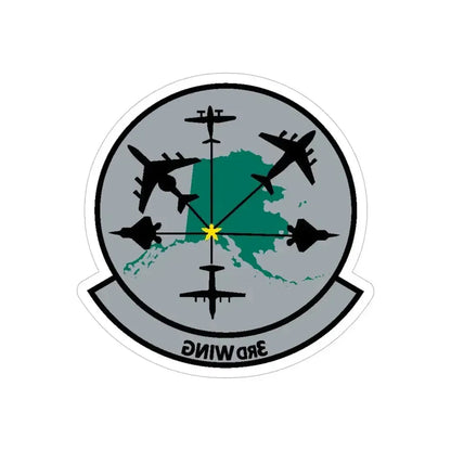 3rd Wing v2 (U.S. Air Force) REVERSE PRINT Transparent Die-Cut STICKER 5 Inch Die-Cut Transparent - The Sticker Space