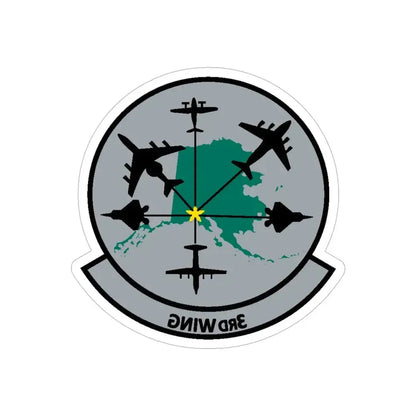 3rd Wing v2 (U.S. Air Force) REVERSE PRINT Transparent Die-Cut STICKER 6 Inch Die-Cut Transparent - The Sticker Space