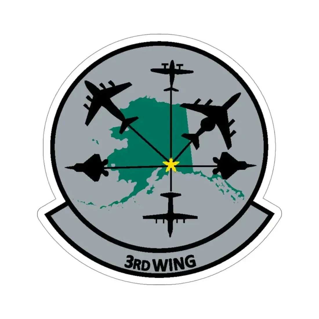 3rd Wing v2 (U.S. Air Force) STICKER Vinyl Die-Cut Decal 4 Inch - The Sticker Space
