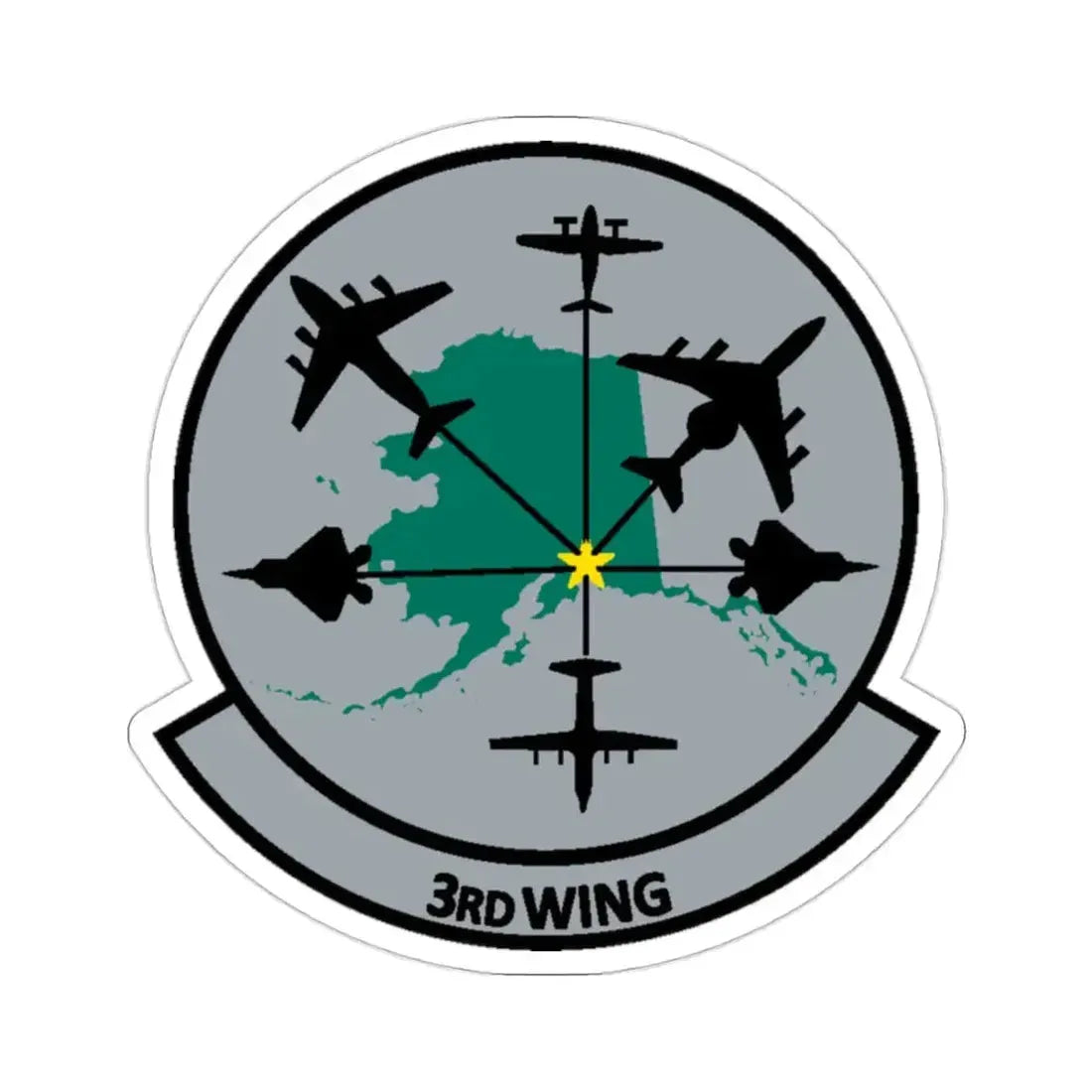 3rd Wing v2 (U.S. Air Force) STICKER Vinyl Die-Cut Decal - The Sticker Space