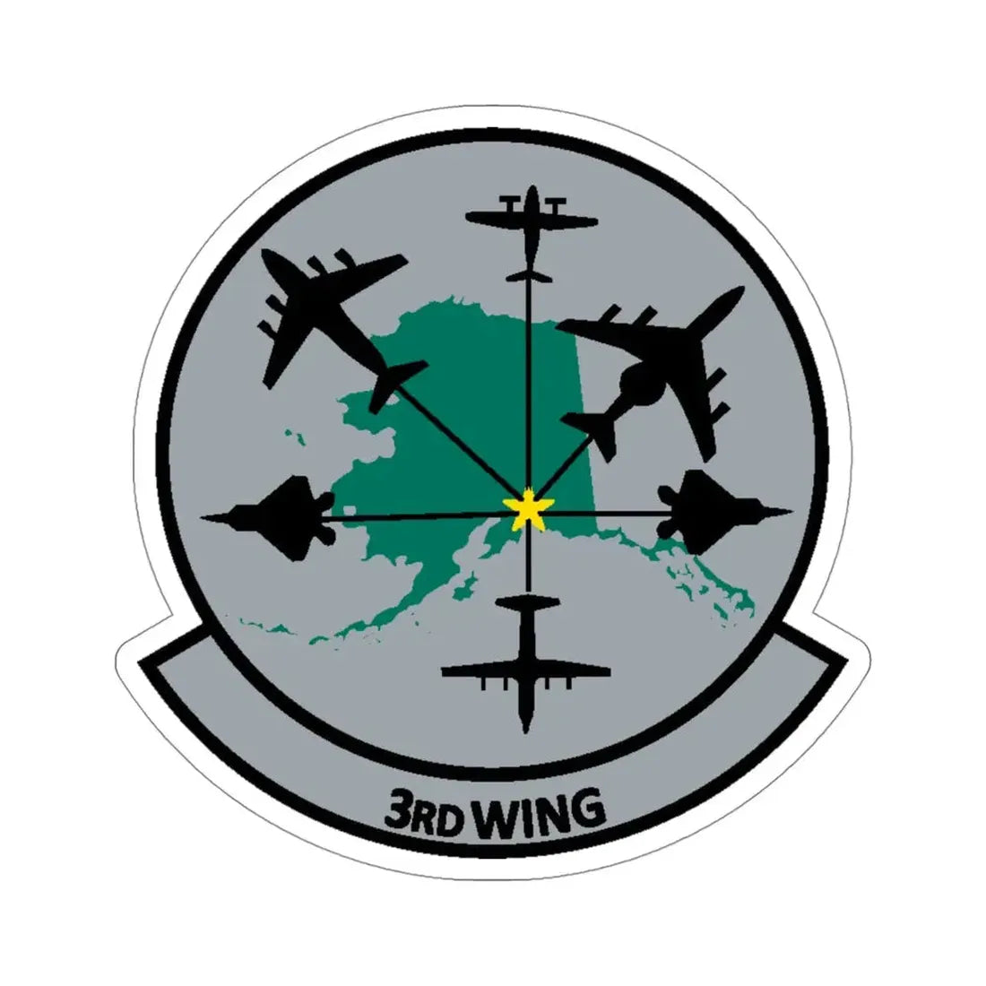 3rd Wing v2 (U.S. Air Force) STICKER Vinyl Die-Cut Decal - The Sticker Space