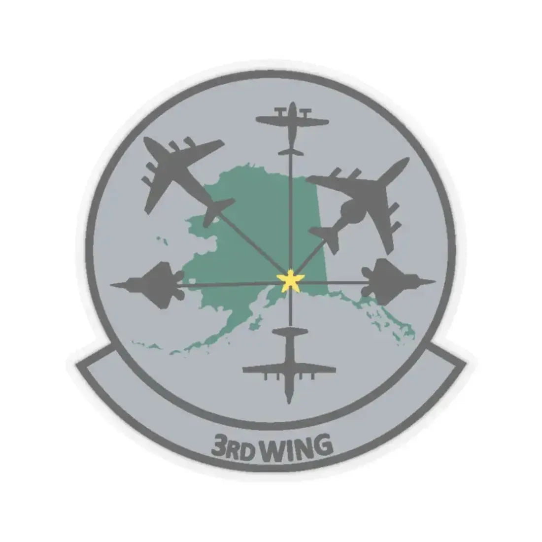3rd Wing v2 (U.S. Air Force) STICKER Vinyl Kiss-Cut Decal 2 Inch Transparent - The Sticker Space