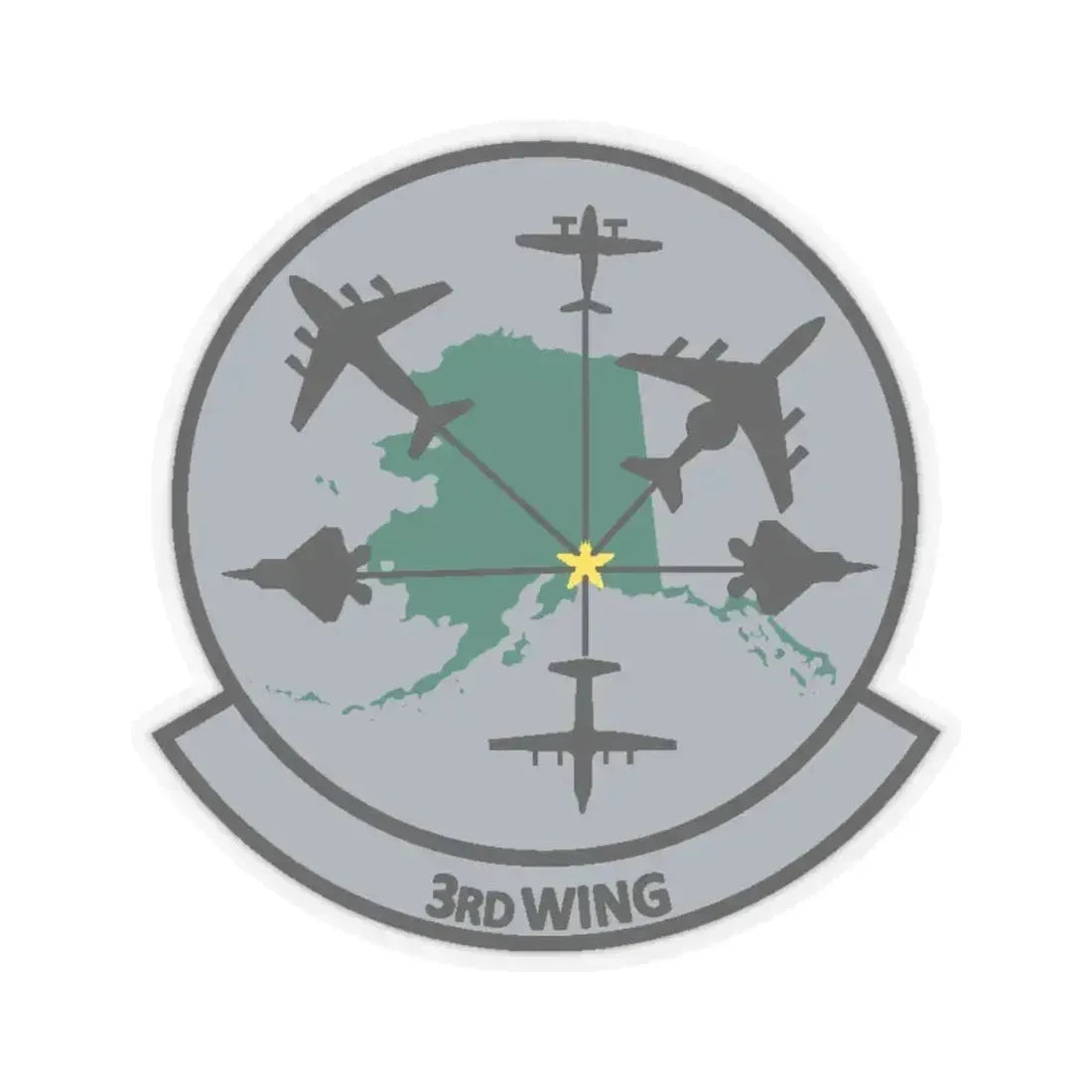 3rd Wing v2 (U.S. Air Force) STICKER Vinyl Kiss-Cut Decal 4 Inch Transparent - The Sticker Space