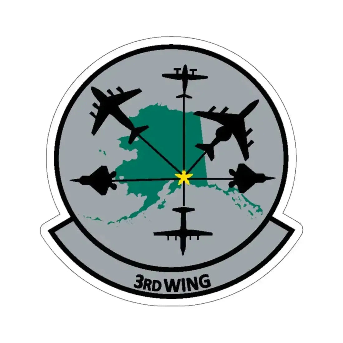 3rd Wing v2 (U.S. Air Force) STICKER Vinyl Kiss-Cut Decal 6 Inch White - The Sticker Space