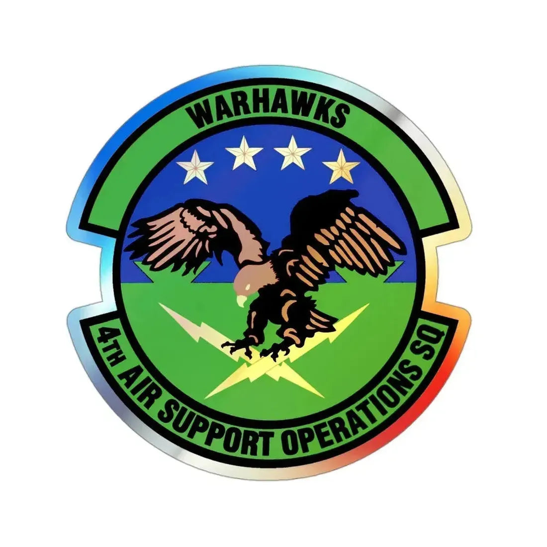 4 Air Support Operations Sq USAFE (U.S. Air Force) Holographic STICKER Die-Cut Vinyl Decal 3 Inch Holographic - The Sticker Space