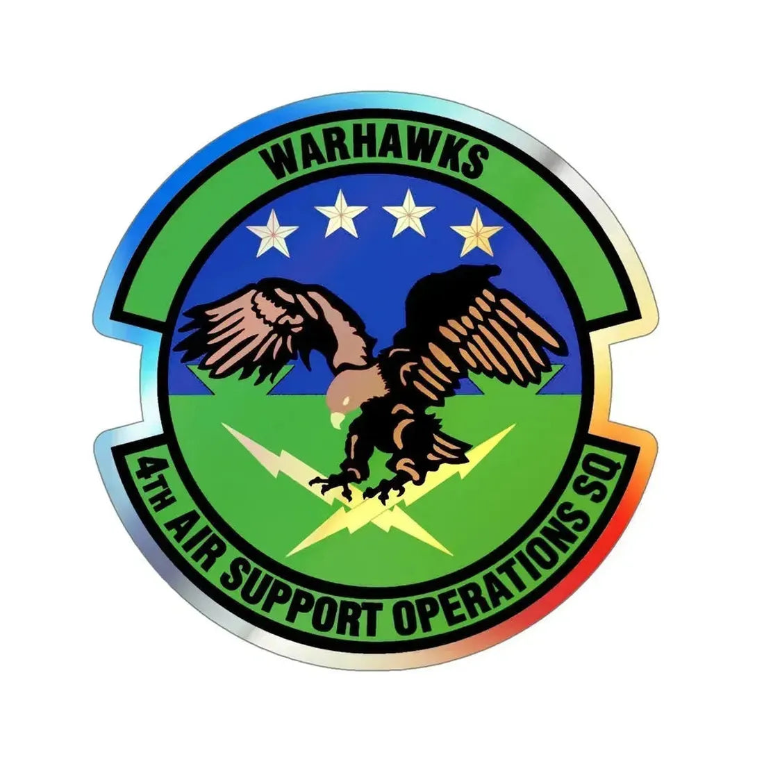 4 Air Support Operations Sq USAFE (U.S. Air Force) Holographic STICKER Die-Cut Vinyl Decal 5 Inch Holographic - The Sticker Space