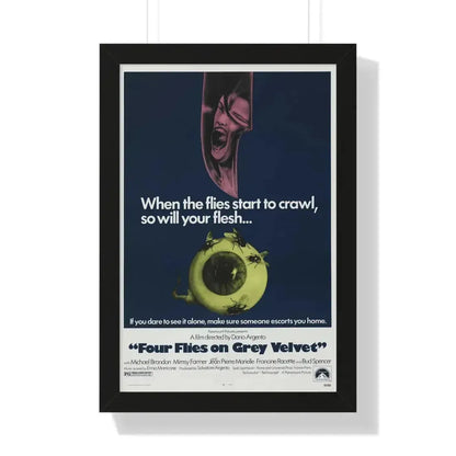 4 FLIES ON GREY VELVET 1971 - Framed Movie Poster 16″ x 24″ Black - The Sticker Space