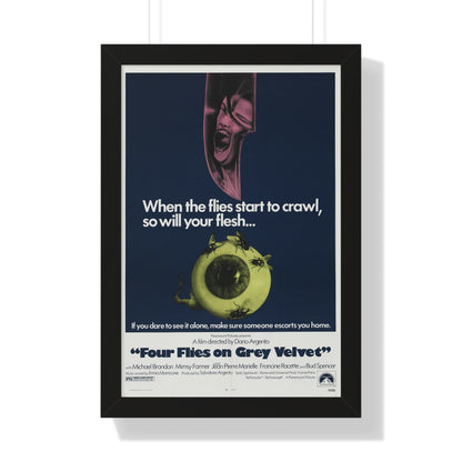 4 FLIES ON GREY VELVET 1971 - Framed Movie Poster-16″ x 24″-The Sticker Space