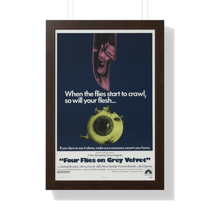 4 FLIES ON GREY VELVET 1971 - Framed Movie Poster-16″ x 24″-The Sticker Space