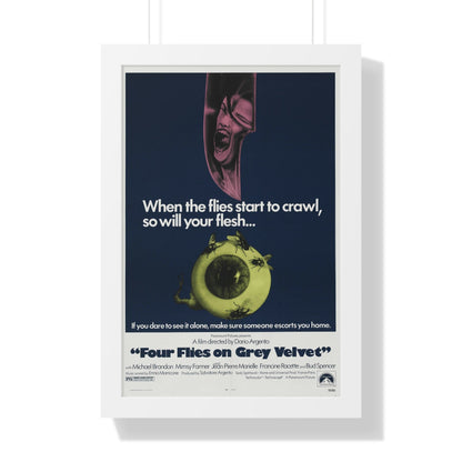 4 FLIES ON GREY VELVET 1971 - Framed Movie Poster-16″ x 24″-The Sticker Space