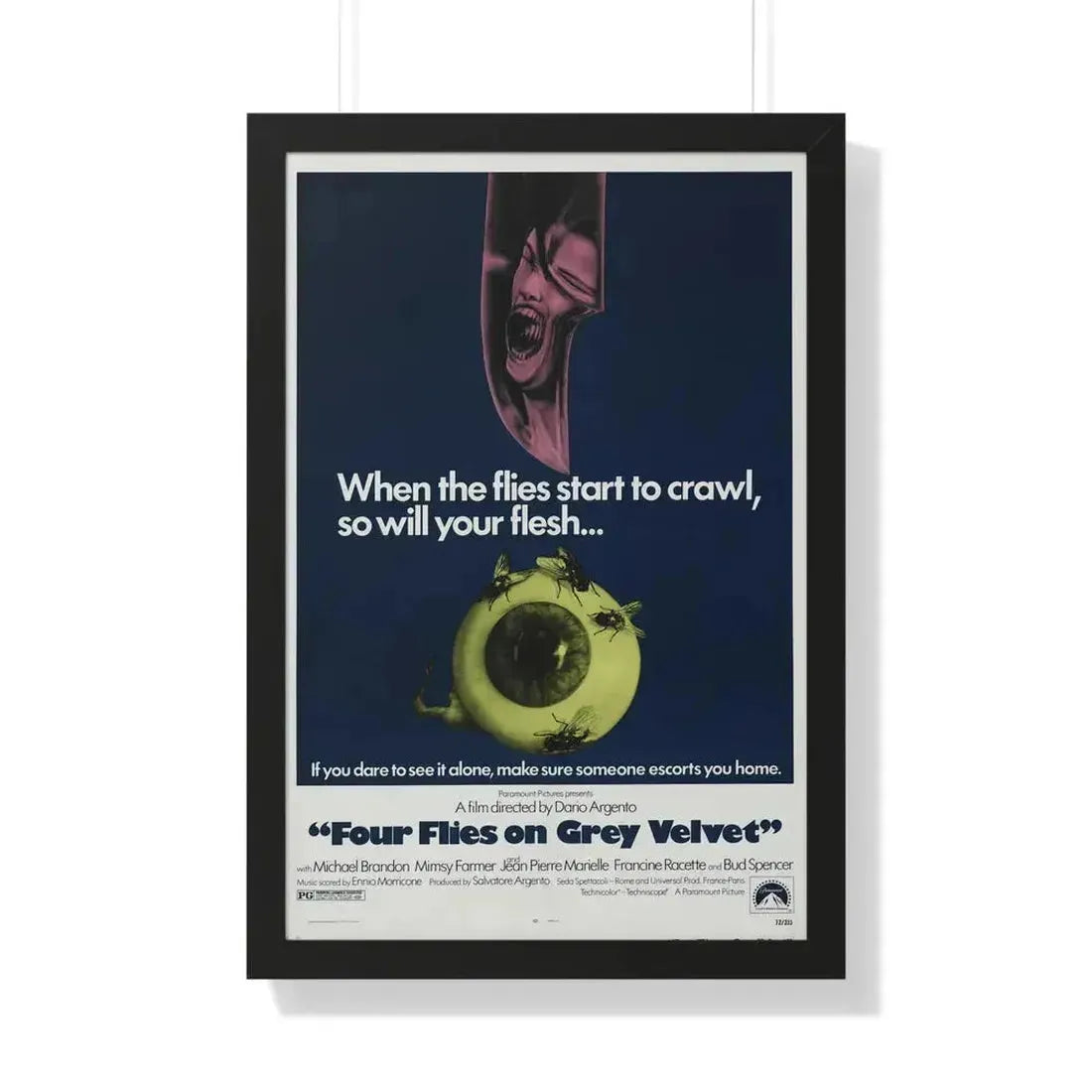 4 FLIES ON GREY VELVET 1971 - Framed Movie Poster - The Sticker Space