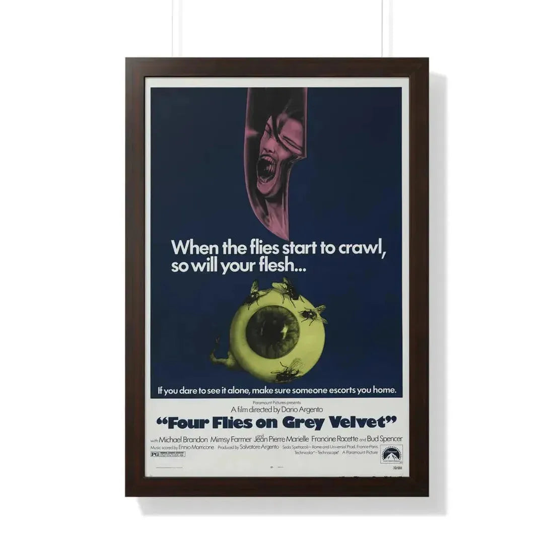 4 FLIES ON GREY VELVET 1971 - Framed Movie Poster - The Sticker Space