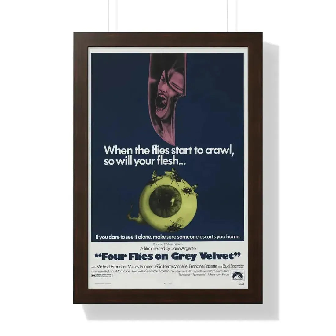 4 FLIES ON GREY VELVET 1971 - Framed Movie Poster - The Sticker Space