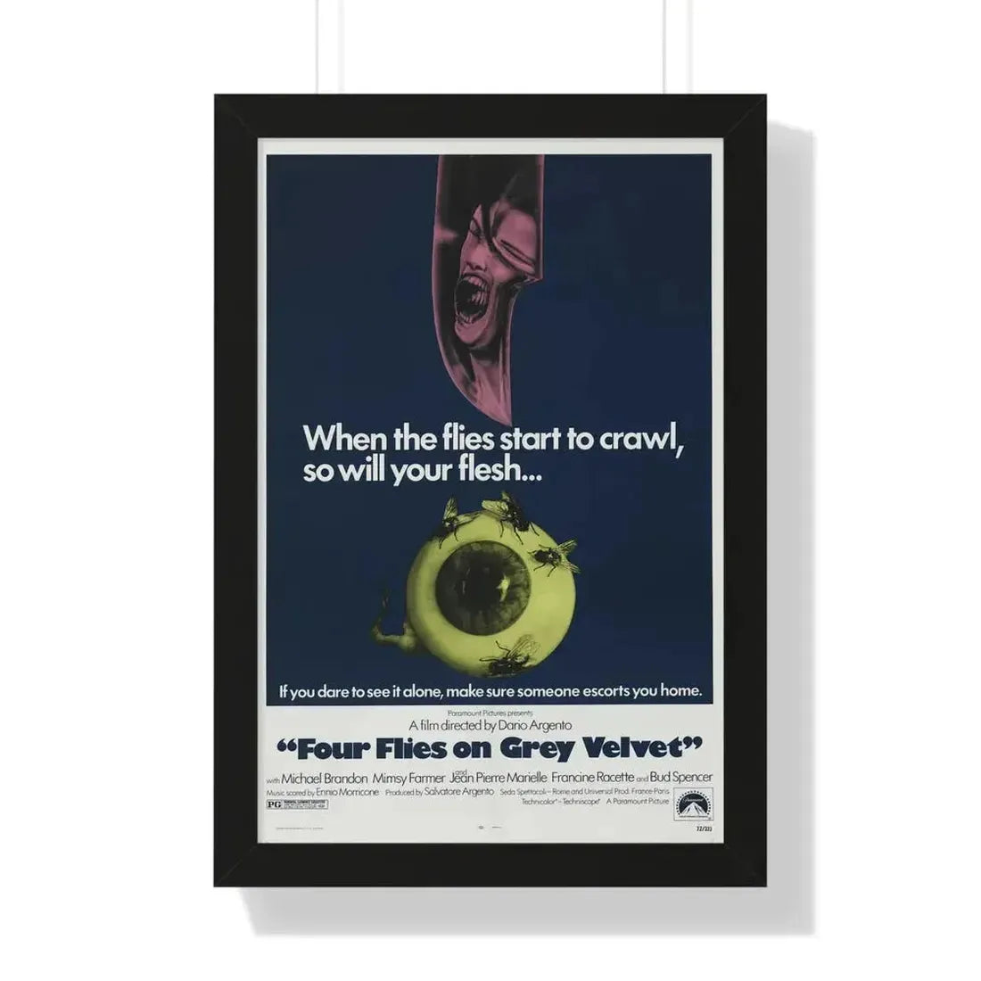 4 FLIES ON GREY VELVET 1971 - Framed Movie Poster - The Sticker Space