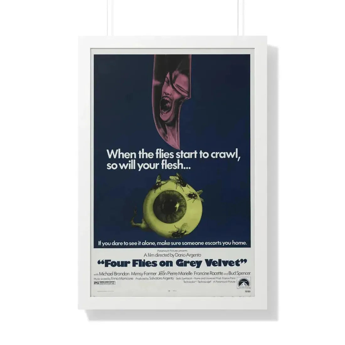 4 FLIES ON GREY VELVET 1971 - Framed Movie Poster - The Sticker Space