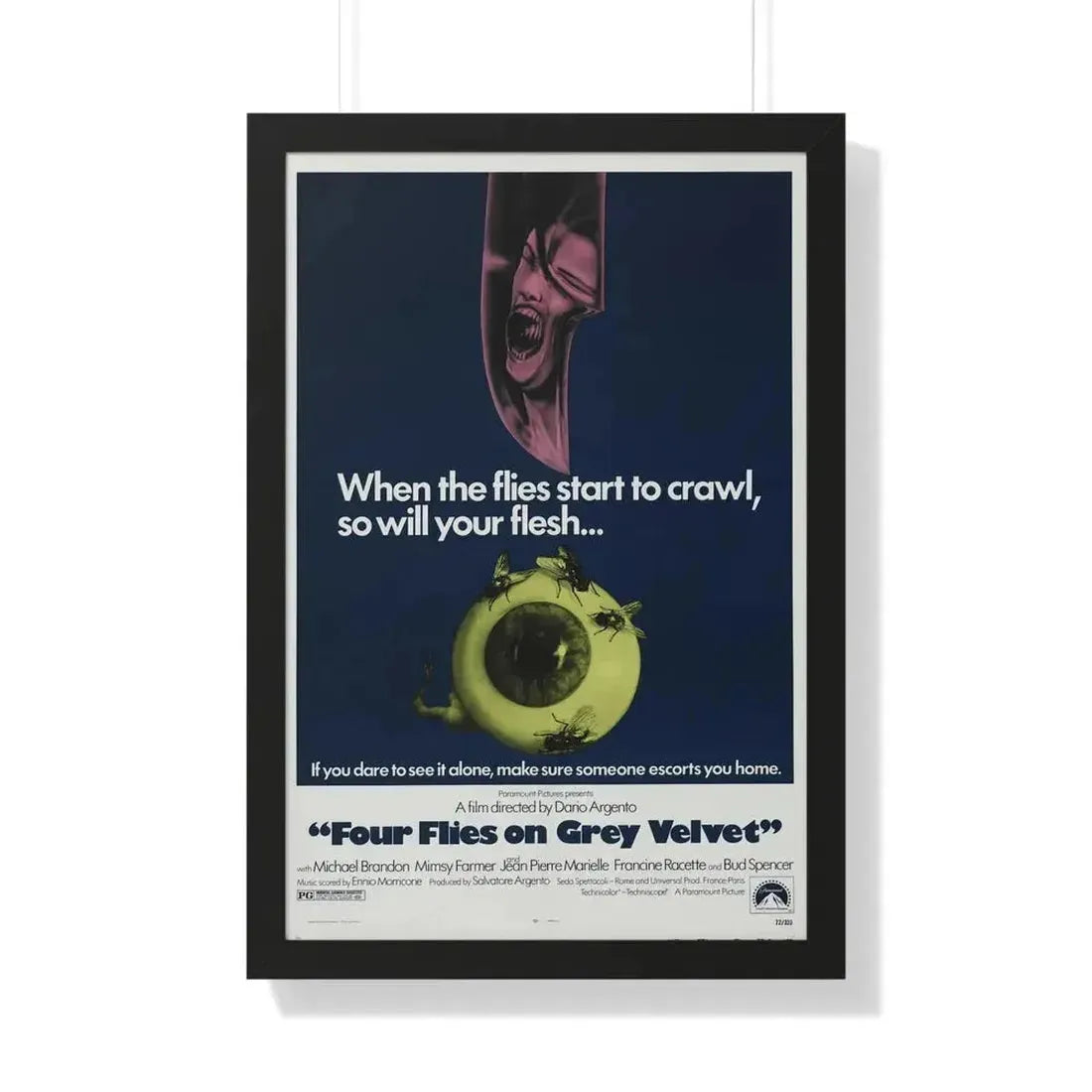 4 FLIES ON GREY VELVET 1971 - Framed Movie Poster - The Sticker Space