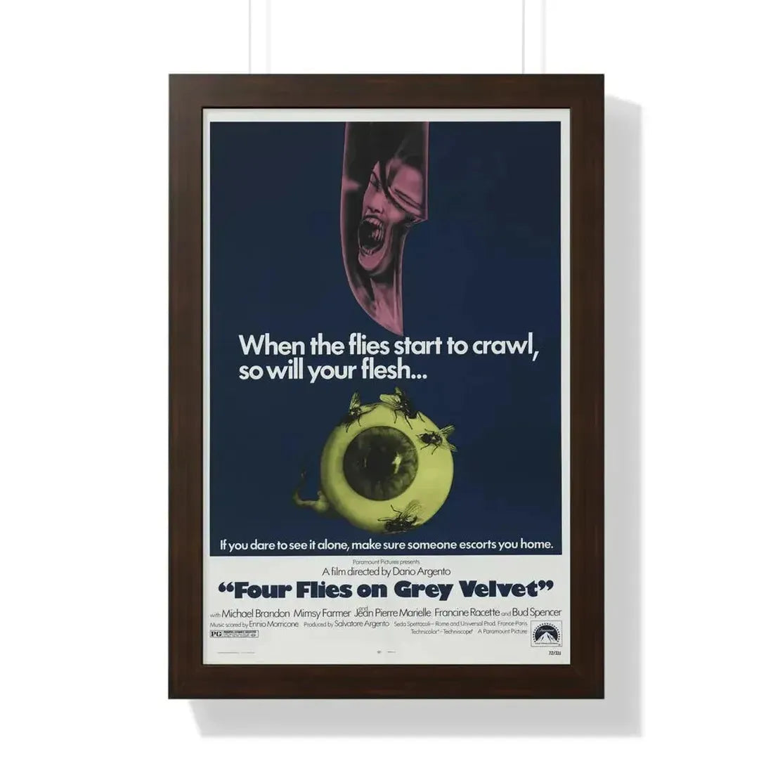 4 FLIES ON GREY VELVET 1971 - Framed Movie Poster - The Sticker Space