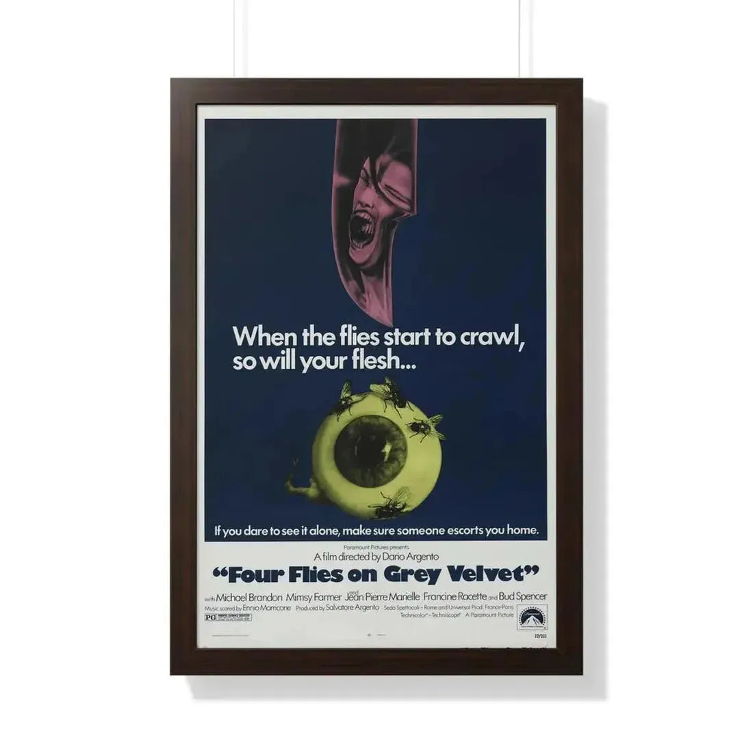 4 FLIES ON GREY VELVET 1971 - Framed Movie Poster - The Sticker Space