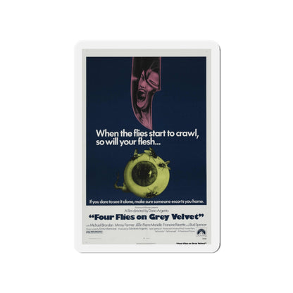 4 FLIES ON GREY VELVET 1971 Movie Poster - Die-Cut Magnet-4" x 4"-The Sticker Space