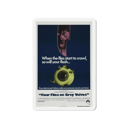 4 FLIES ON GREY VELVET 1971 Movie Poster - Refrigerator Magnet 4 Inch - The Sticker Space