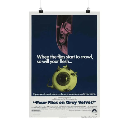 4 FLIES ON GREY VELVET 1971 - Paper Movie Poster 12″ x 18″ Matte - The Sticker Space