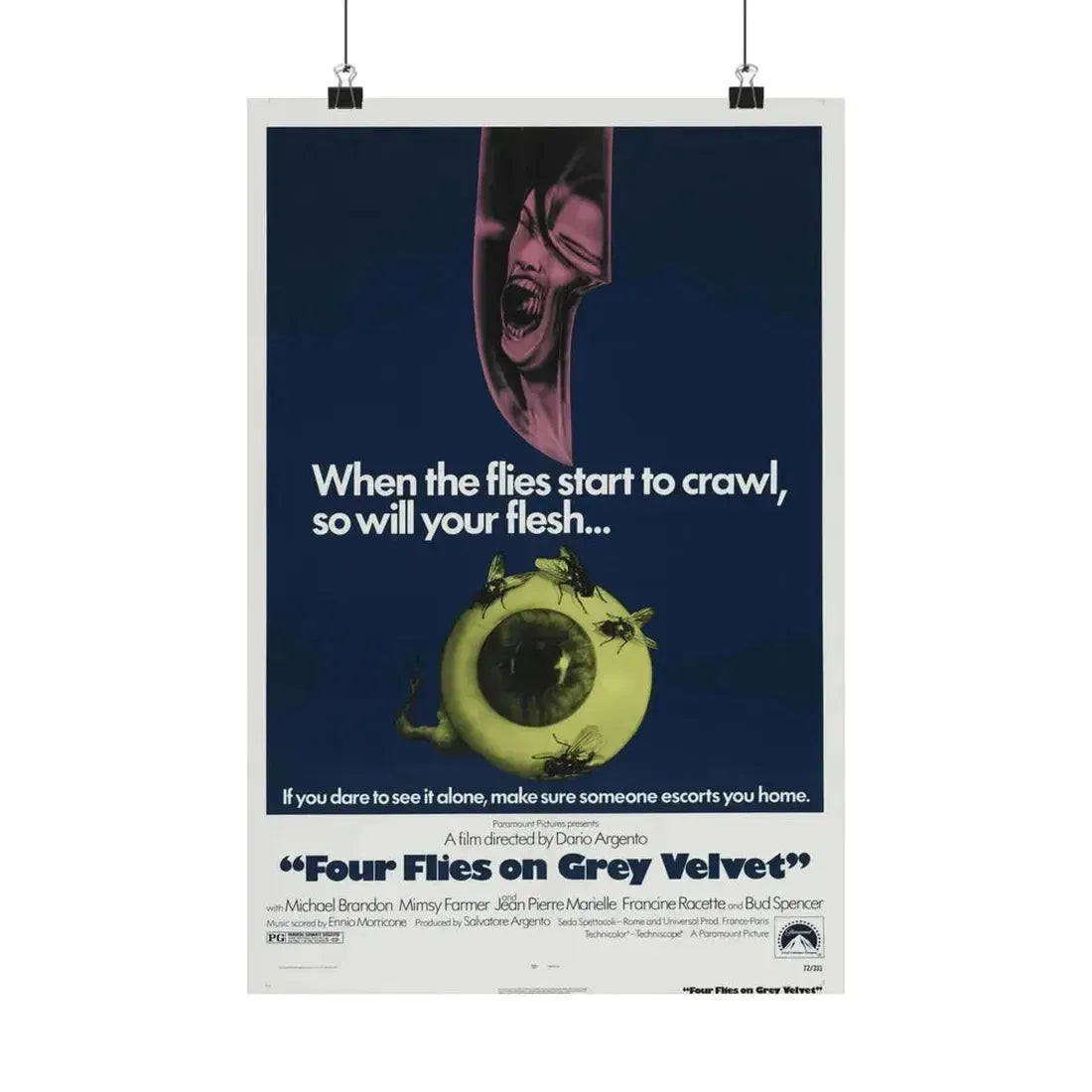 4 FLIES ON GREY VELVET 1971 - Paper Movie Poster - The Sticker Space