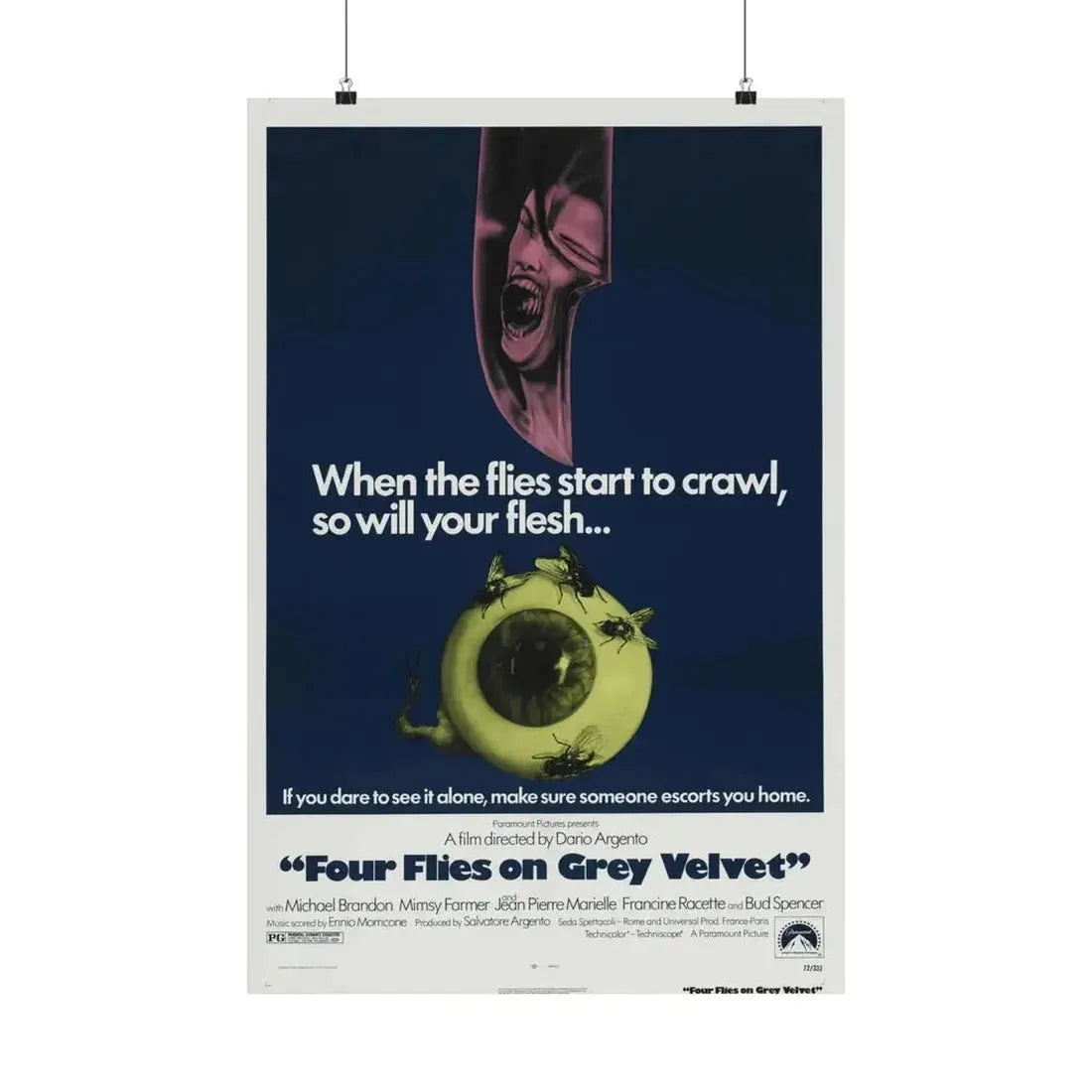 4 FLIES ON GREY VELVET 1971 - Paper Movie Poster - The Sticker Space