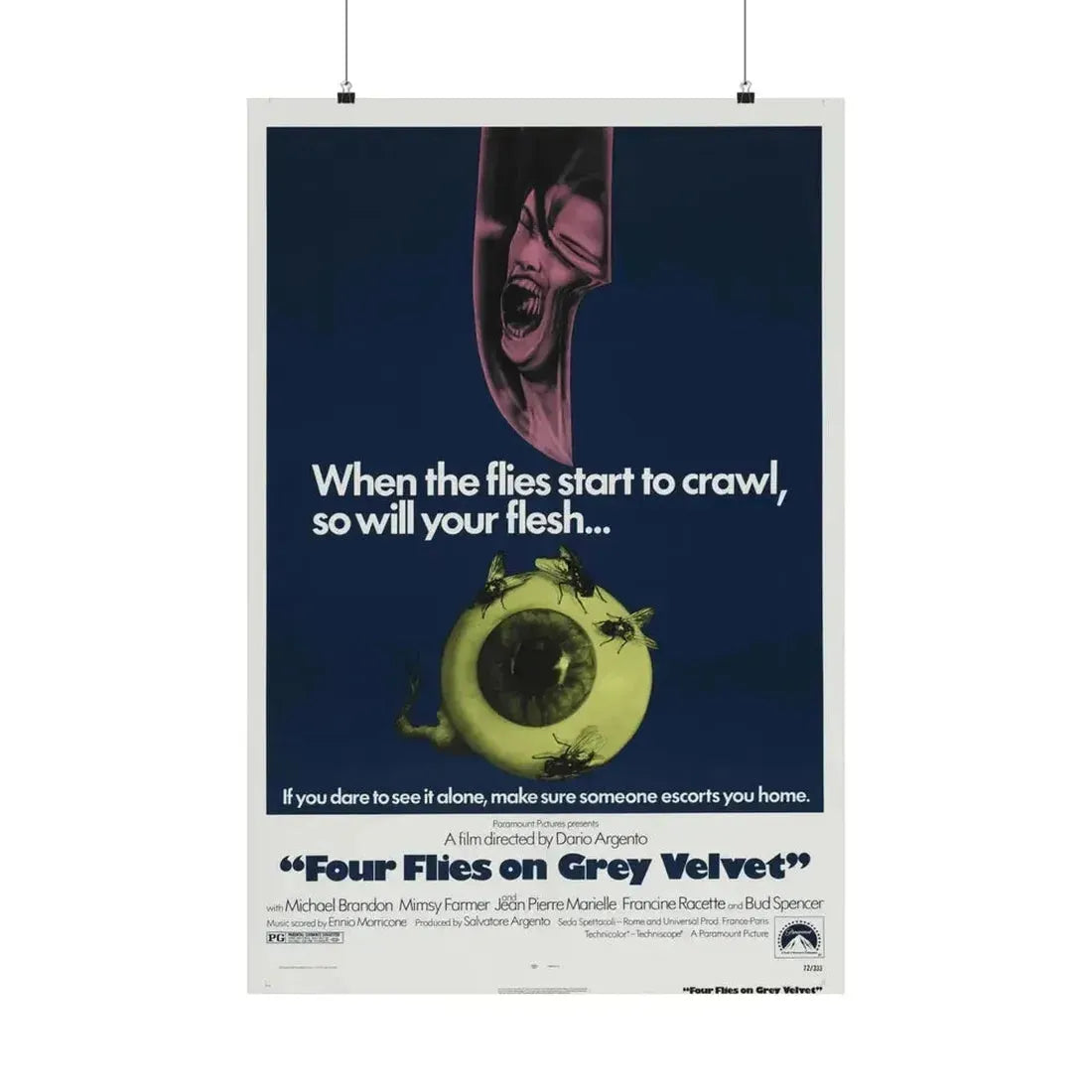 4 FLIES ON GREY VELVET 1971 - Paper Movie Poster - The Sticker Space