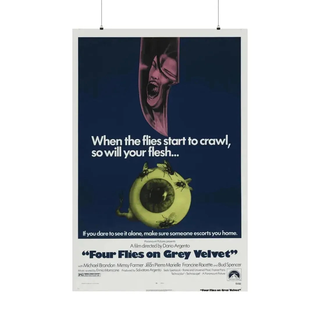4 FLIES ON GREY VELVET 1971 - Paper Movie Poster - The Sticker Space