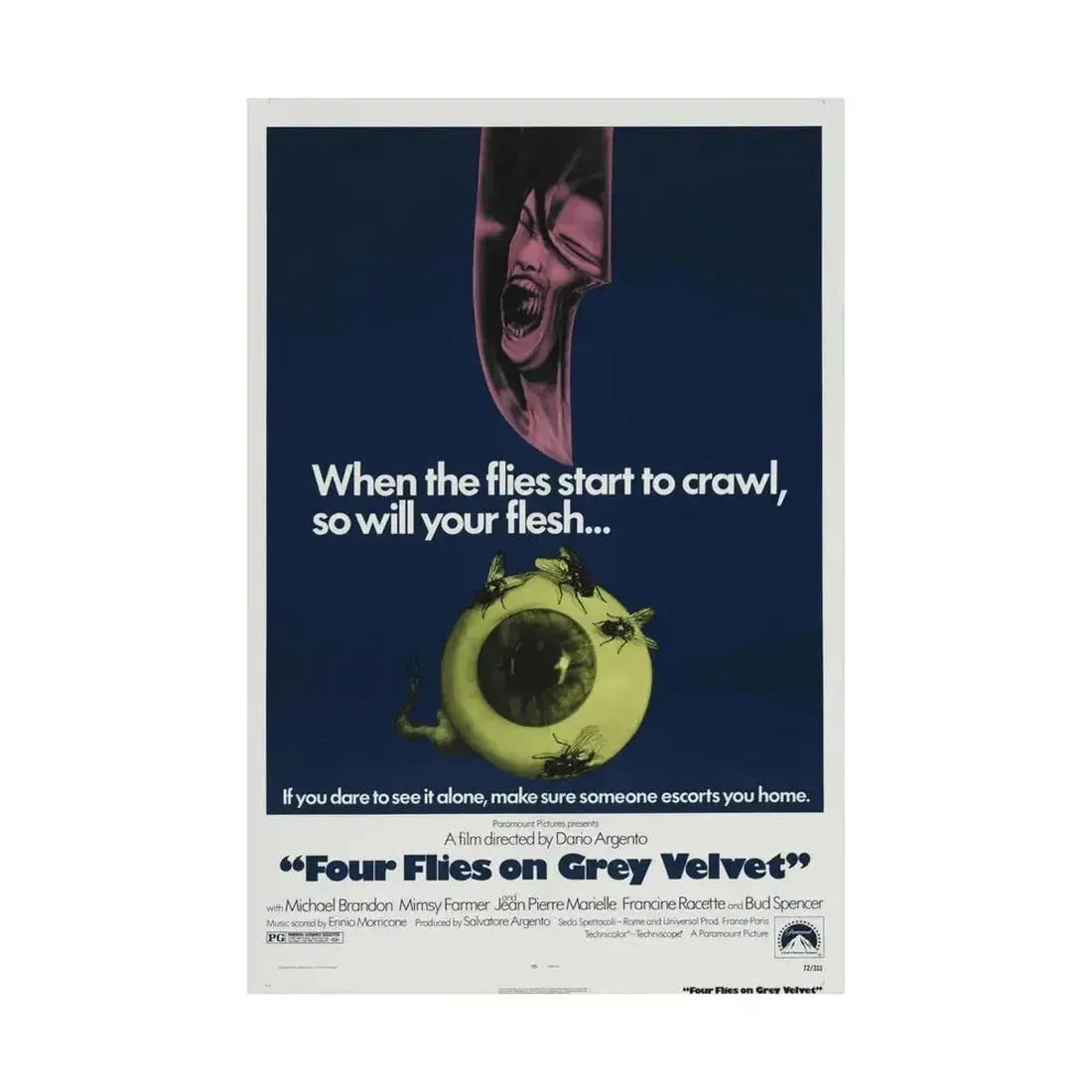 4 FLIES ON GREY VELVET 1971 - Paper Movie Poster - The Sticker Space