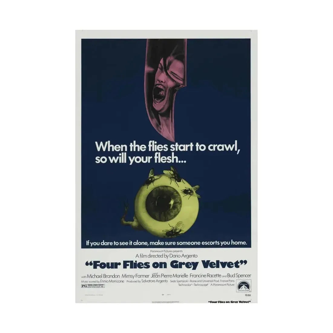 4 FLIES ON GREY VELVET 1971 - Paper Movie Poster - The Sticker Space