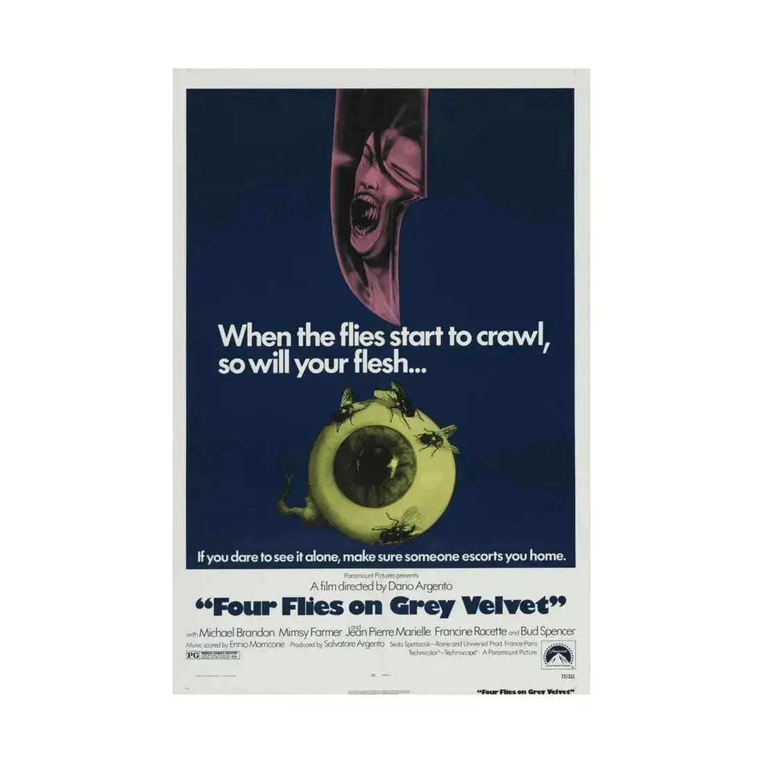 4 FLIES ON GREY VELVET 1971 - Paper Movie Poster - The Sticker Space