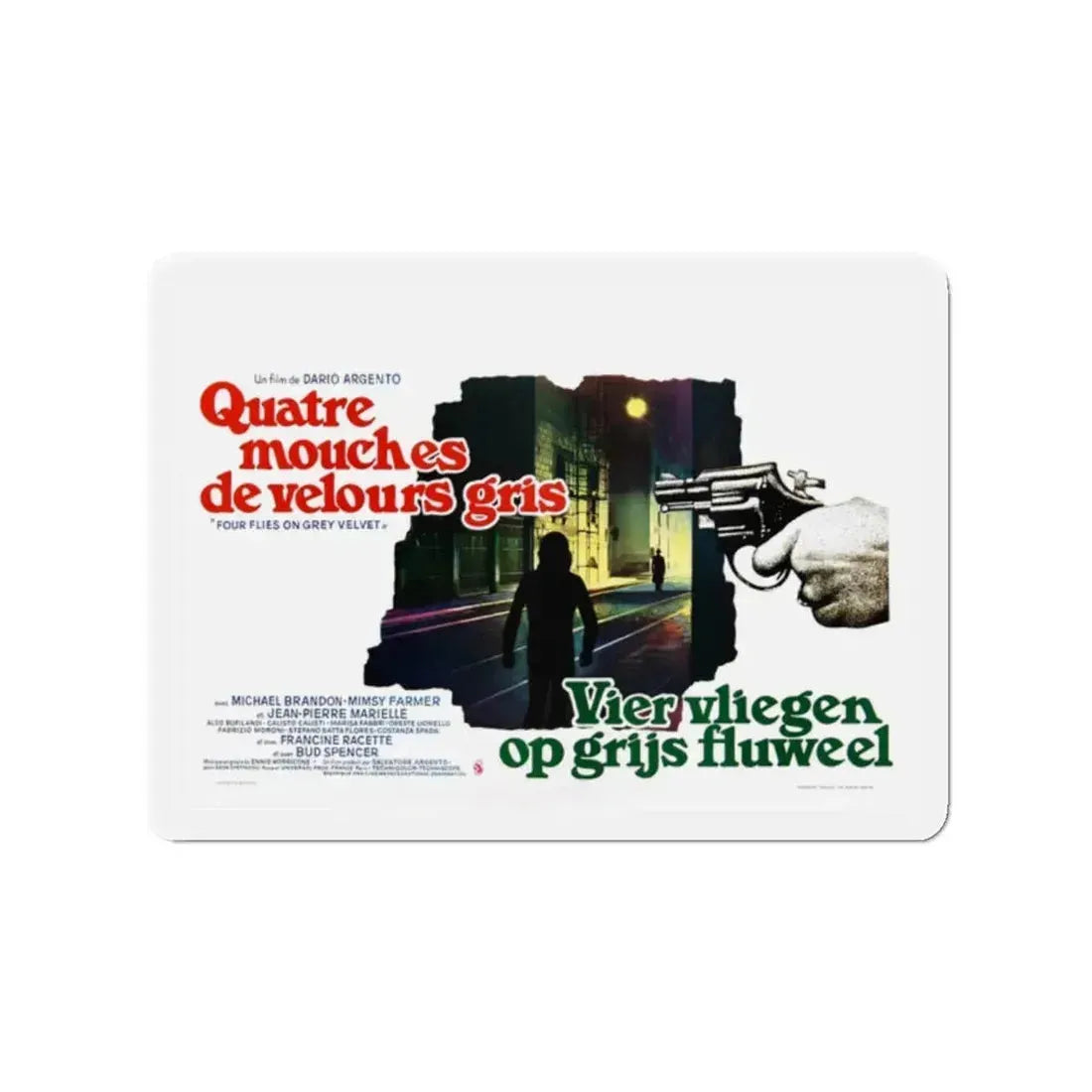 4 FLIES ON GREY VELVET (BELGIAN) 1971 Movie Poster - Refrigerator Magnet 2 Inch - The Sticker Space
