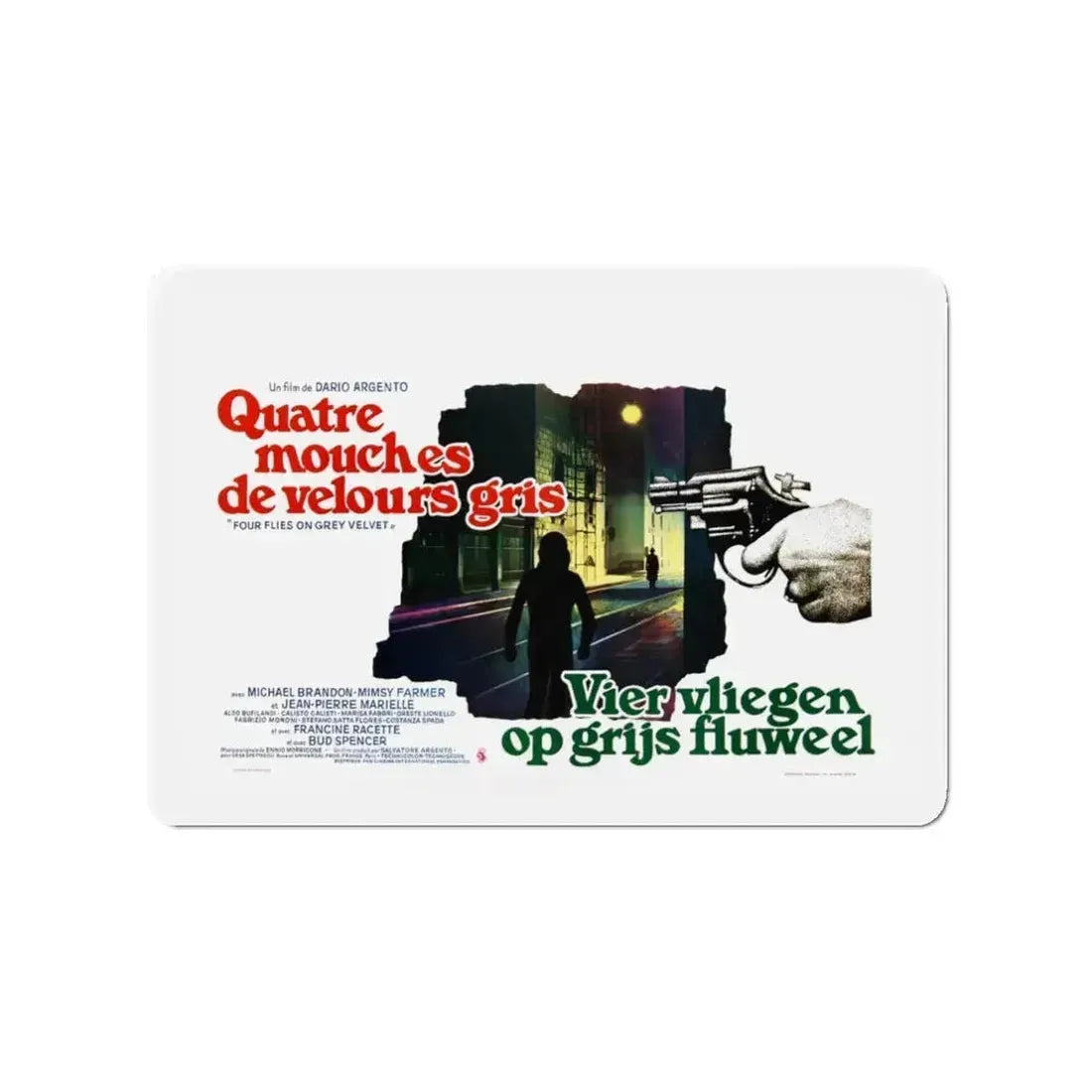 4 FLIES ON GREY VELVET (BELGIAN) 1971 Movie Poster - Refrigerator Magnet 3 Inch - The Sticker Space