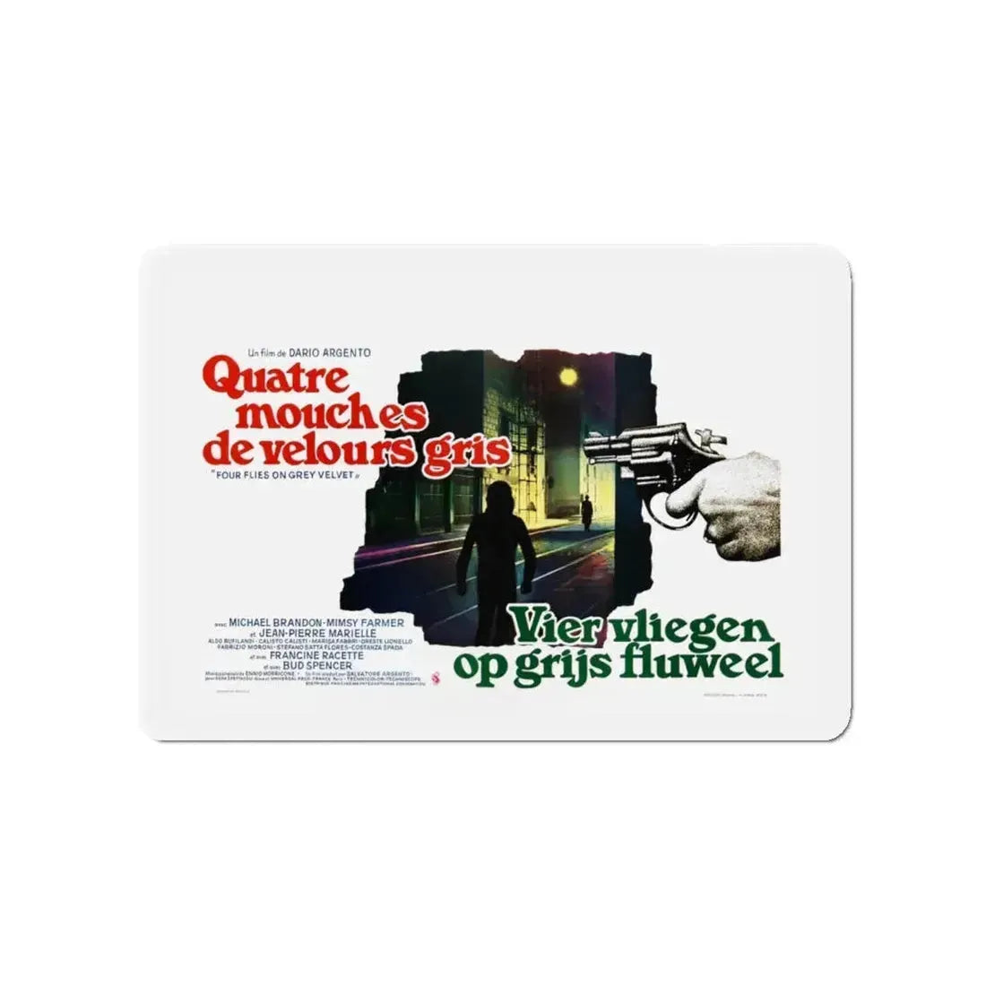 4 FLIES ON GREY VELVET (BELGIAN) 1971 Movie Poster - Refrigerator Magnet 4 Inch - The Sticker Space