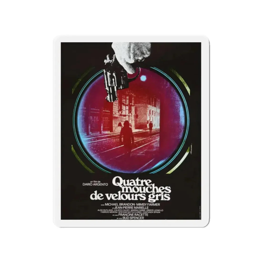 4 FLIES ON GREY VELVET (FRENCH) 1971 Movie Poster - Refrigerator Magnet 2 Inch - The Sticker Space