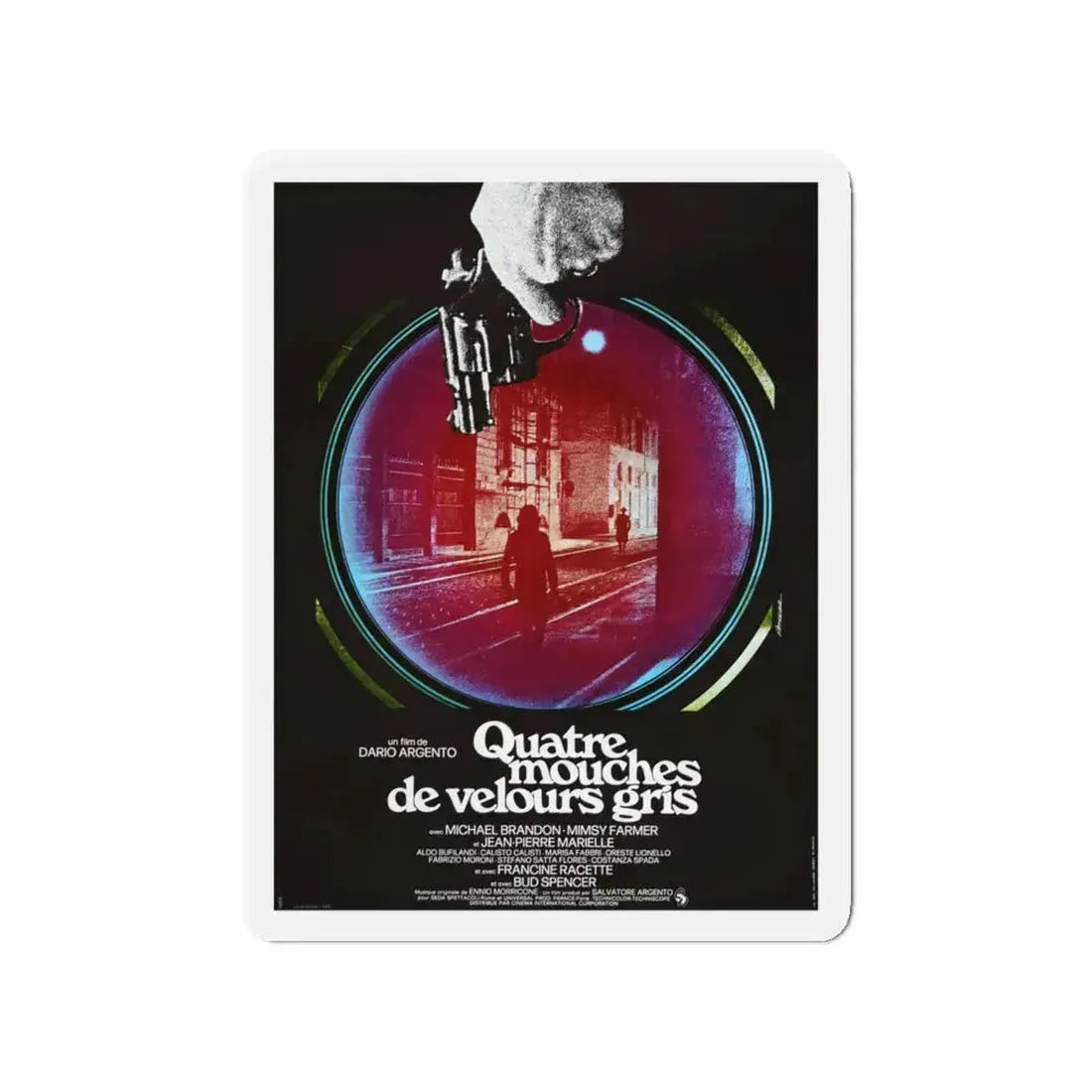 4 FLIES ON GREY VELVET (FRENCH) 1971 Movie Poster - Refrigerator Magnet 4 Inch - The Sticker Space