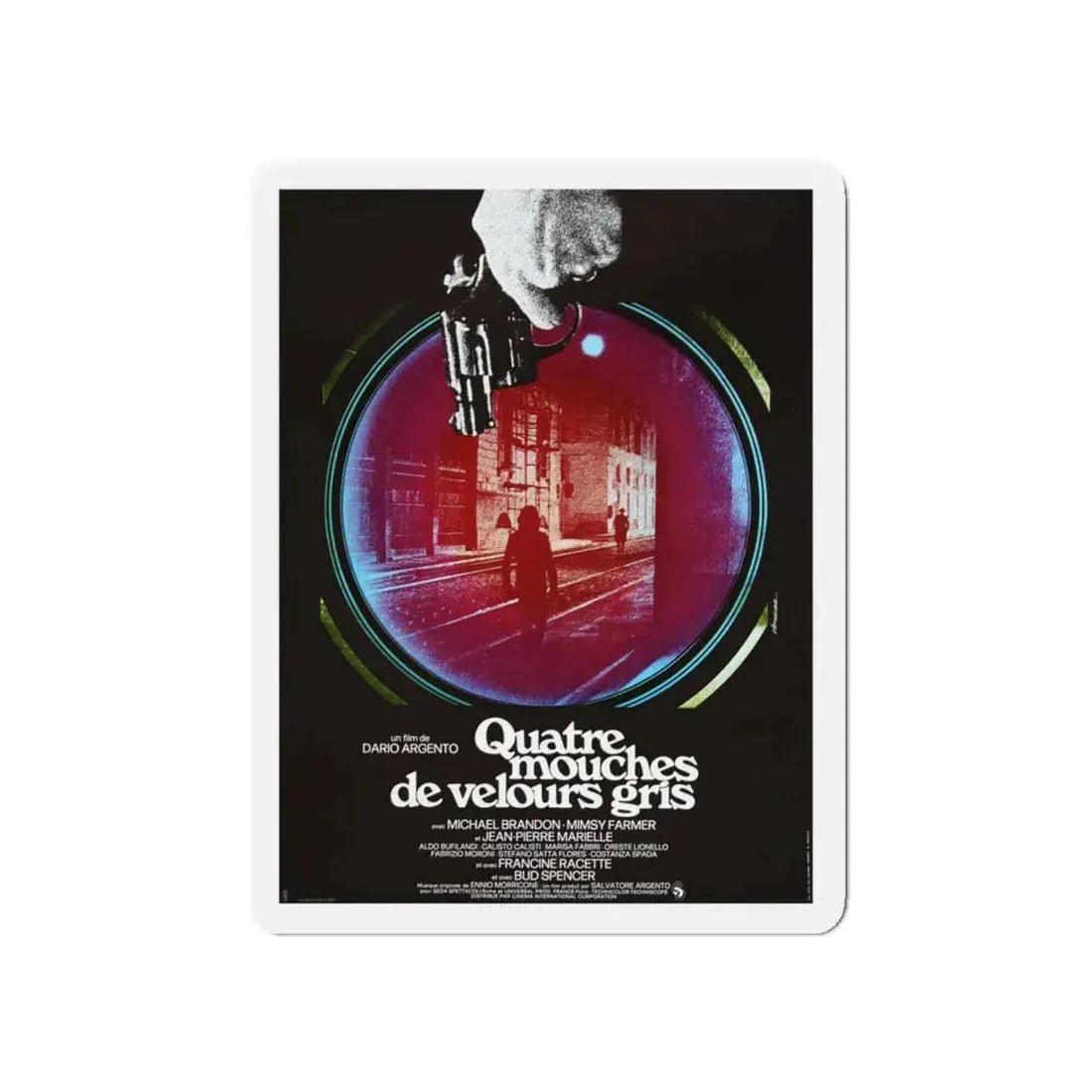 4 FLIES ON GREY VELVET (FRENCH) 1971 Movie Poster - Refrigerator Magnet - The Sticker Space