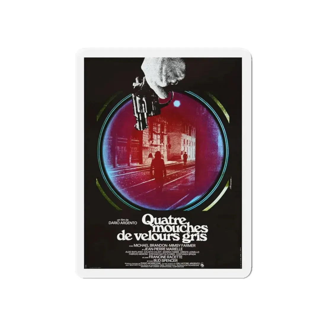 4 FLIES ON GREY VELVET (FRENCH) 1971 Movie Poster - Refrigerator Magnet - The Sticker Space