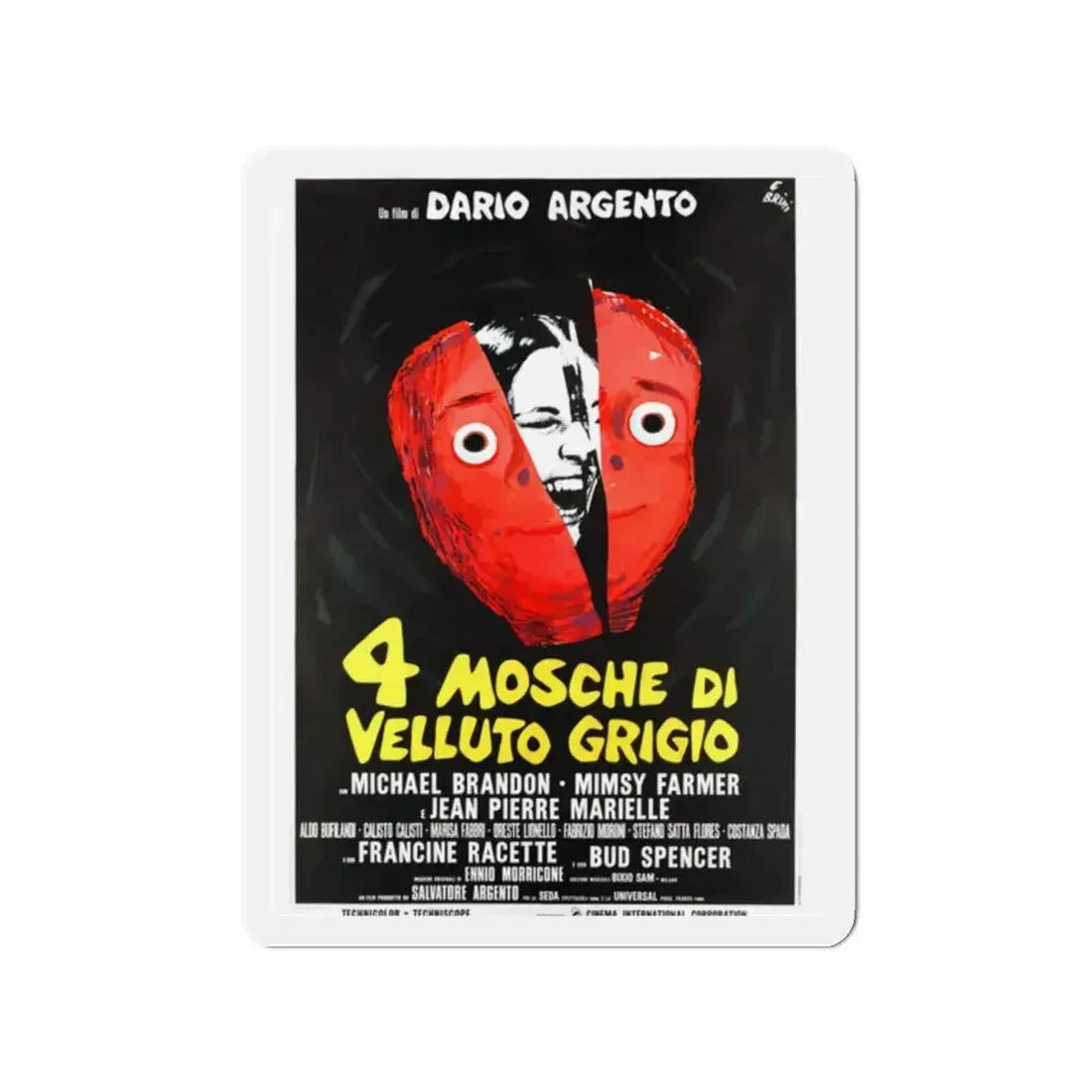 4 FLIES ON GREY VELVET (ITALIAN) 1971 Movie Poster - Refrigerator Magnet - The Sticker Space